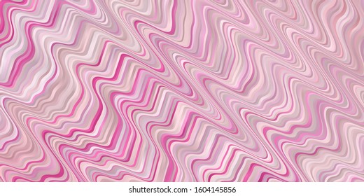 Light Pink, Yellow vector pattern with curves. Colorful abstract illustration with gradient curves. Best design for your ad, poster, banner.