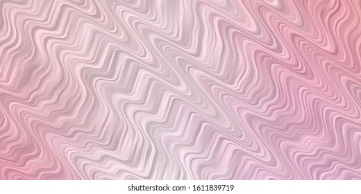 Light Pink, Yellow vector pattern with curves. Colorful abstract illustration with gradient curves. Best design for your ad, poster, banner.