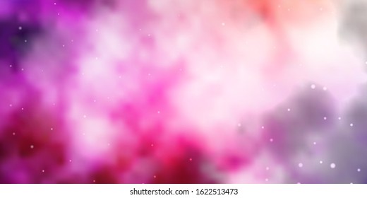 Light Pink, Yellow vector pattern with abstract stars. Blur decorative design in simple style with stars. Pattern for new year ad, booklets.