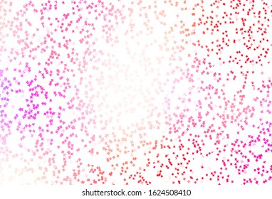 Light Pink, Yellow vector pattern with christmas stars. Glitter abstract illustration with colored stars. Template for cosmic backgrounds.