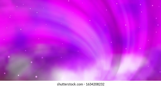 Light Pink, Yellow vector pattern with abstract stars. Blur decorative design in simple style with stars. Pattern for new year ad, booklets.