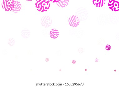 Light Pink, Yellow vector pattern with spheres. Illustration with set of shining colorful abstract circles. Design for your business advert.