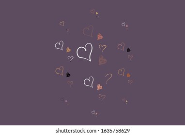 Light Pink, Yellow vector pattern with colorful hearts. Smart illustration with gradient hearts in valentine style. Pattern for marriage gifts, congratulations.