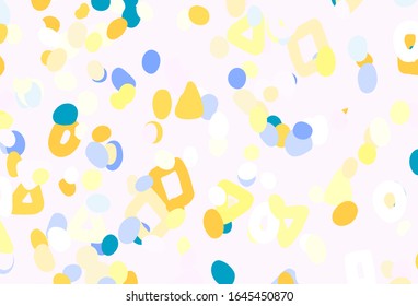 Light Pink, Yellow vector pattern with random forms. Modern abstract illustration with colorful random forms. Background for a cell phone.