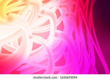 Light Pink, Yellow vector pattern with wry lines. Colorful illustration in simple style with gradient. Brand new design for your ads, poster, banner.