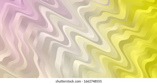 Light Pink, Yellow vector pattern with curved lines. Bright sample with colorful bent lines, shapes. Pattern for ads, commercials.