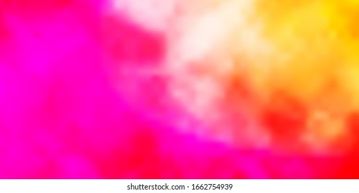 Light Pink, Yellow vector pattern with clouds. Colorful illustration with abstract gradient clouds. Colorful pattern for appdesign.