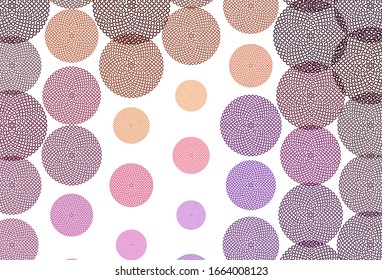 Light Pink, Yellow vector pattern with spheres. Modern abstract illustration with colorful water drops. Pattern for beautiful websites.