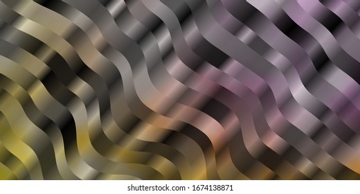 Light Pink, Yellow vector pattern with curved lines. Brand new colorful illustration with bent lines. Best design for your ad, poster, banner.