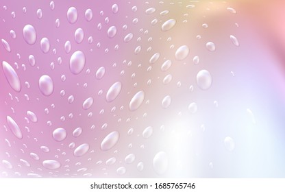 Light Pink, Yellow vector pattern with spheres. Glitter abstract illustration with blurred drops of rain. The pattern can be used for ads, leaflets of liquid.