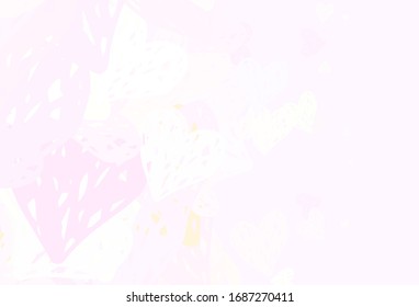 Light Pink, Yellow vector pattern with colorful hearts. Smart illustration with gradient hearts in valentine style. Pattern for carnival, festival romantic leaflets.