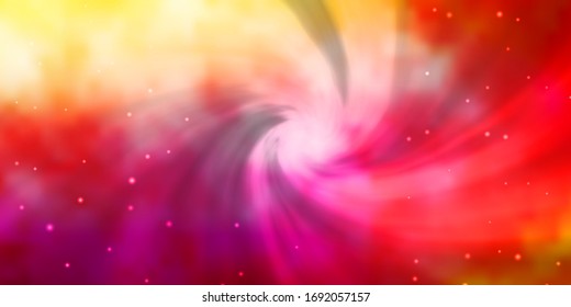 Light Pink, Yellow vector pattern with abstract stars. Decorative illustration with stars on abstract template. Pattern for new year ad, booklets.