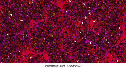 Light Pink, Yellow vector pattern with colored snowflakes. Abstract gradient colorful snowflakes and snow elements. New year ad, booklets pattern.