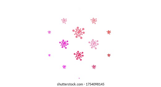 Light Pink, Yellow vector pattern with coronavirus elements. Simple design in abstract style with infection forms. Simple design against epidemic information.