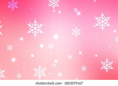 Light Pink, Yellow vector pattern in Christmas style. Simple gradient illustration with Christmas attributes. Pattern for ads, poster, banner of books.