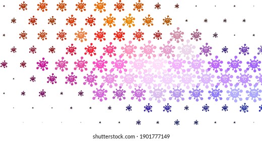 Light Pink, Yellow vector pattern with coronavirus elements. Colorful abstract illustration with gradient medical shapes. Design for biohazard warning.