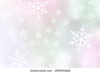 Light Pink, Yellow vector pattern in Christmas style. A colorful design in Christmas style with gradient. Pattern for booklets, leaflets of education.