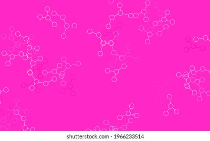 Light Pink, Yellow vector pattern with artificial intelligence network. Shining colorful illustration with real structure of AI. Pattern for science, futuristic designs.