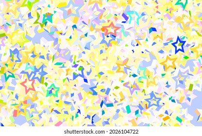 Light Pink, Yellow vector pattern with christmas stars. Glitter abstract illustration with colored stars. Pattern for astrology websites.