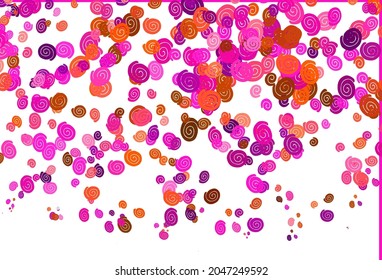 Light Pink, Yellow vector pattern with lava shapes. Shining crooked illustration in marble style. Pattern for your business design.