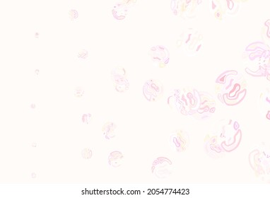 Light Pink, Yellow vector pattern with spheres. Glitter abstract illustration with blurred drops of rain. Pattern for textures of wallpapers.