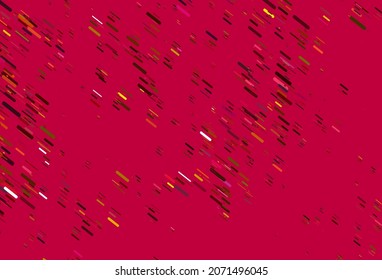 Light Pink, Yellow vector pattern with narrow lines. Glitter abstract illustration with colored sticks. Pattern for websites, landing pages.