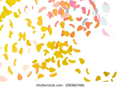 Light pink, yellow vector pattern with chaotic shapes. Colorful chaotic forms with gradient in modern style. Elegant design for wallpapers.