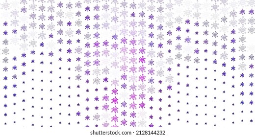 Hellrosa, gelbes Vektormuster mit Coronavirus-Elementen. Abstrakte Illustration mit biologischen Farbverlauf-Formen. Einfaches Design gegen Epidemieinformationen.