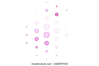 Light Pink, Yellow vector pattern with spheres. Abstract illustration with colored bubbles in nature style. Pattern for beautiful websites.