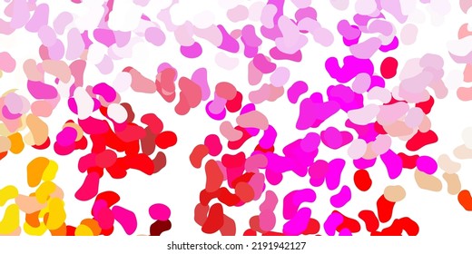 Light pink, yellow vector pattern with abstract shapes. Illustration with colorful shapes in abstract style. Simple illustration for your web site.