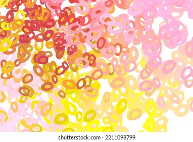Light Pink, Yellow vector pattern with spheres. Blurred bubbles on abstract background with colorful gradient. Completely new template for your brand book.