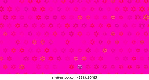 Patrón vectorial amarillo rosa claro con elementos coronavirus. Diseño simple en estilo abstracto con formas de infección. Diseño simple contra la información epidémica.