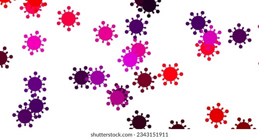 Patrón vectorial amarillo rosa claro con elementos coronavirus. Diseño simple en estilo abstracto con formas de infección. Fondo de escritorio para la protección de la salud.