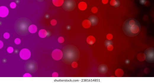 Light Pink, Yellow vector pattern with circles, stars. Abstract illustration with colorful shapes of circles, stars. Pattern for booklets, leaflets.