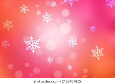 Light Pink, Yellow vector pattern in Christmas style. A colorful design in Christmas style with gradient. Smart design for promotion of university.