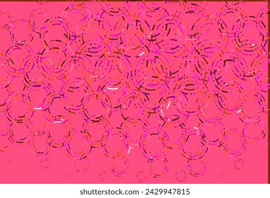 Light pink, yellow vector pattern with spheres. Glitter abstract illustration with blurred drops of rain. Completely new template for your brand book.