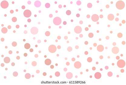 Light Pink, Yellow vector pattern of geometric circle shapes. Colorful mosaic banner. Geometric background with colored disks.