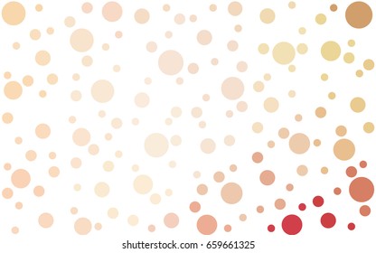 Light Pink, Yellow vector pattern with colored spheres. Geometric sample of repeating circles on white background in halftone style.