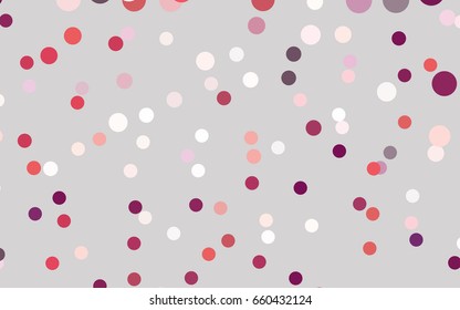 Light Pink, Yellow vector pattern with colored spheres. Geometric sample of repeating circles on white background in halftone style.