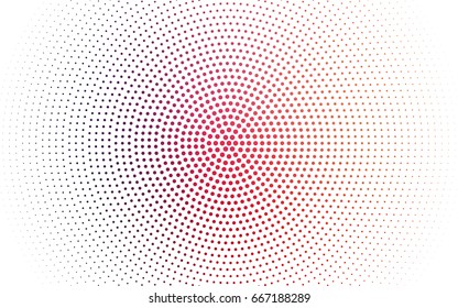 Light Pink, Yellow vector pattern with colored spheres. Geometric sample of repeating circles on white background in halftone style.