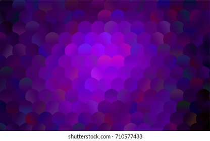 Light Pink, Yellow vector pattern with colored spheres. Geometric sample of repeating circles on white background in halftone style.