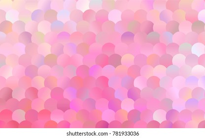 Light Pink, Yellow vector pattern with colored spheres. Geometric sample of repeating circles on white background in halftone style.