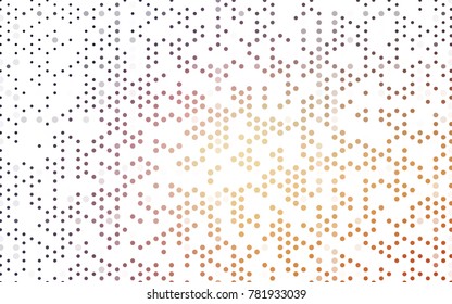 Light Pink, Yellow vector pattern with colored spheres. Geometric sample of repeating circles on white background in halftone style.