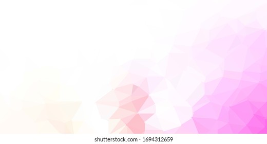 Light pink, yellow vector poly triangle texture. Elegant abstract illustration with gradient triangles. Best choice for your design.