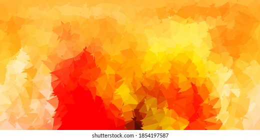 Light pink, yellow vector poly triangle layout. Smart illustration in facet style with abstract triangles. Your design for applications.