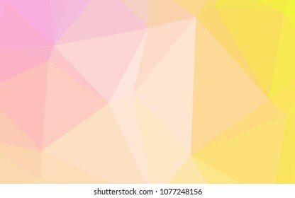 Light Pink, Yellow vector polygon abstract backdrop. Colorful illustration in abstract style with gradient. Triangular pattern for your business design.