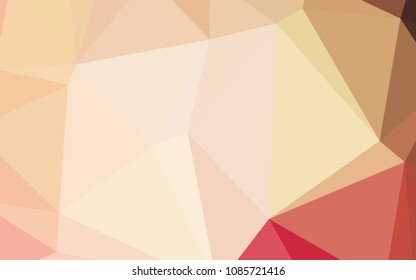 Light Pink, Yellow vector polygon abstract backdrop. Shining polygonal illustration, which consist of triangles. Brand-new style for your business design.