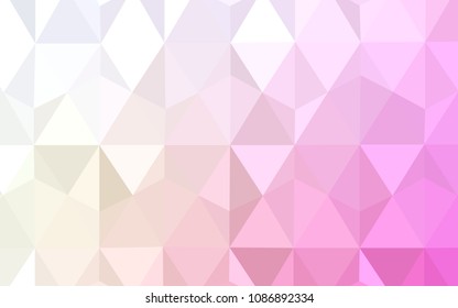 Light Pink, Yellow vector polygon abstract background. Shining colorful illustration with triangles. A completely new design for your leaflet.