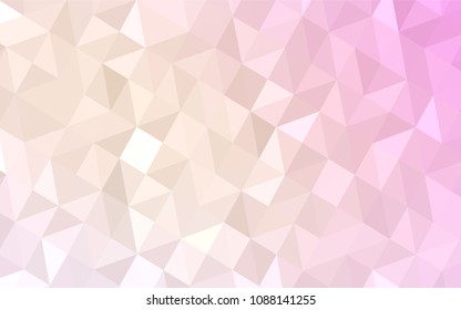 Light Pink, Yellow vector polygon abstract background. A sample with polygonal shapes. New template for your brand book.