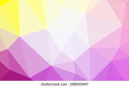 Light Pink, Yellow vector polygon abstract background. Polygonal abstract illustration with gradient. Brand new style for your business design.